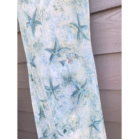 Vtg Sleeveless Maxi Dress Size S Small Square Neck Pocket Starfish Print Rayon - Picture 6 of 16
